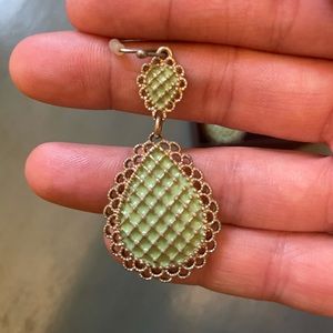Green teardrop earrings